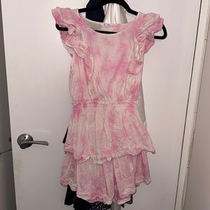 BB Dakota Steve Madden pink and white tie dye cotton mini dress. Size small